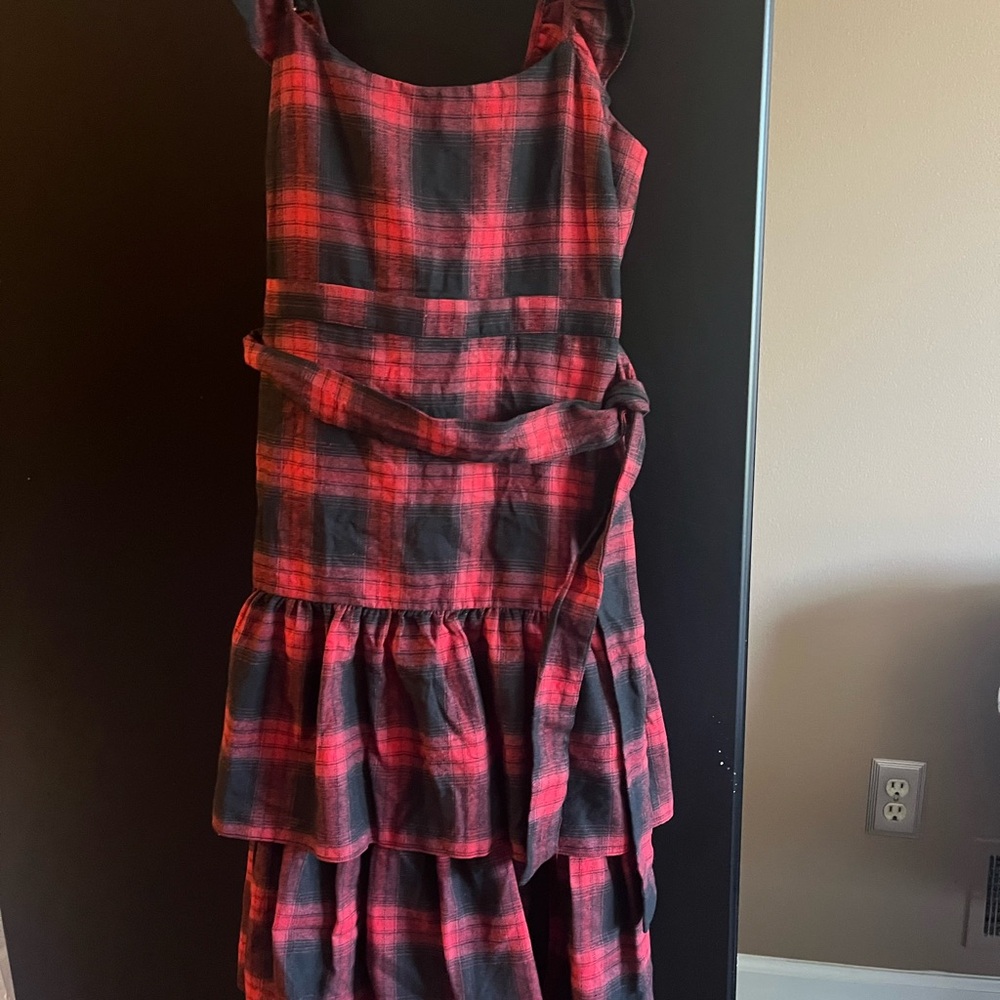 Likely Red and Black Plaid Dress